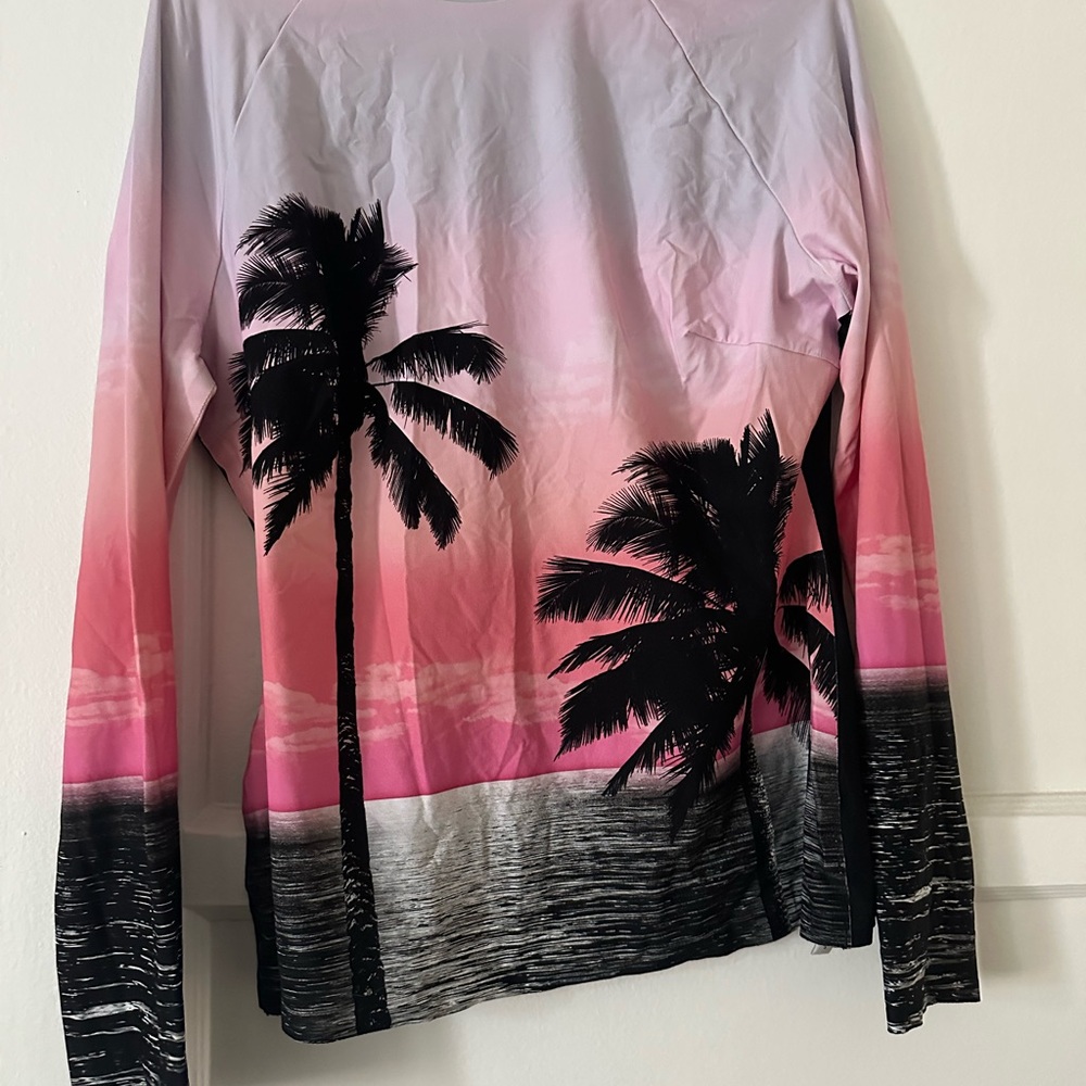 Seafolly Black and White Long Sleeve Top